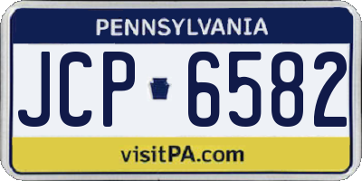 PA license plate JCP6582