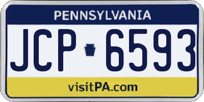 PA license plate JCP6593