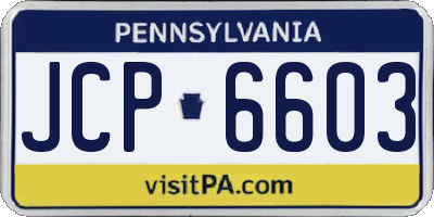 PA license plate JCP6603