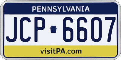 PA license plate JCP6607