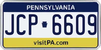 PA license plate JCP6609