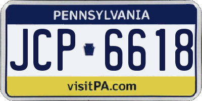 PA license plate JCP6618