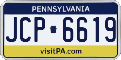PA license plate JCP6619