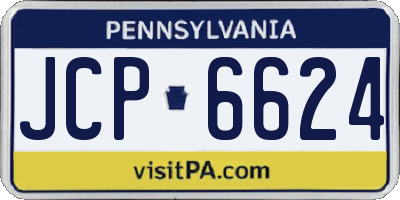 PA license plate JCP6624