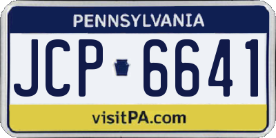 PA license plate JCP6641