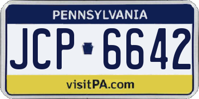 PA license plate JCP6642