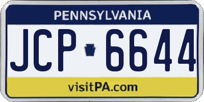 PA license plate JCP6644