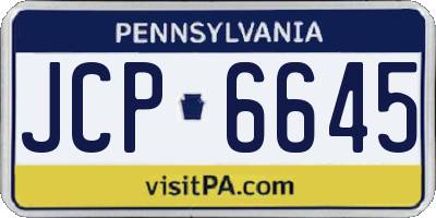 PA license plate JCP6645