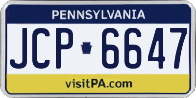 PA license plate JCP6647