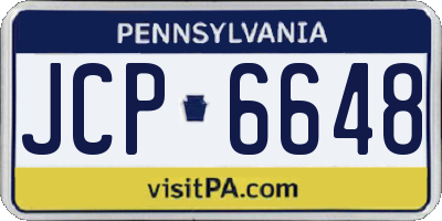 PA license plate JCP6648