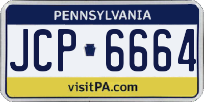 PA license plate JCP6664