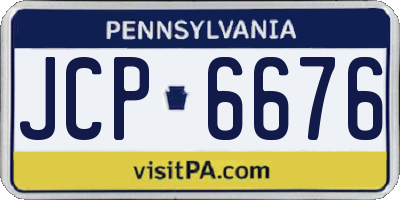 PA license plate JCP6676