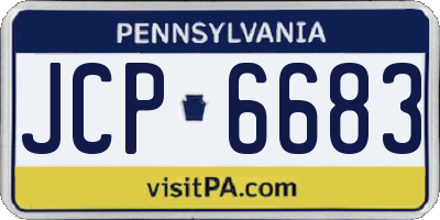PA license plate JCP6683