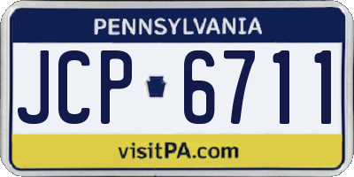 PA license plate JCP6711