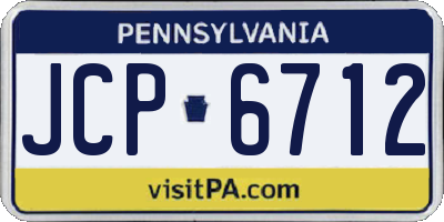 PA license plate JCP6712