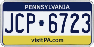 PA license plate JCP6723