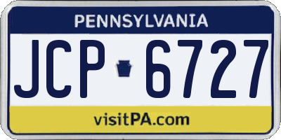 PA license plate JCP6727