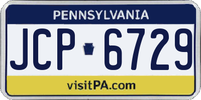 PA license plate JCP6729