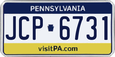 PA license plate JCP6731