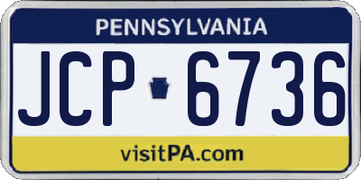 PA license plate JCP6736