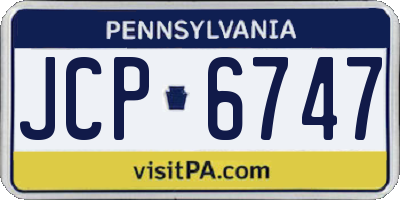 PA license plate JCP6747
