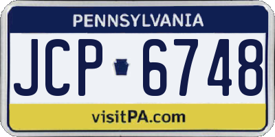 PA license plate JCP6748