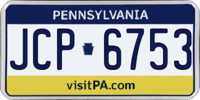 PA license plate JCP6753