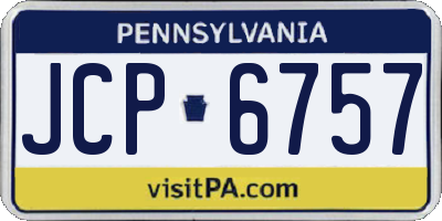 PA license plate JCP6757