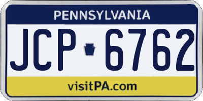 PA license plate JCP6762
