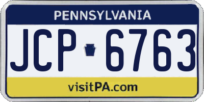 PA license plate JCP6763