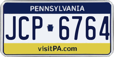 PA license plate JCP6764
