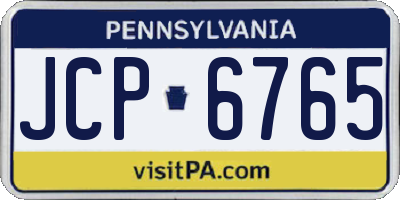 PA license plate JCP6765