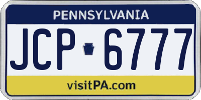 PA license plate JCP6777
