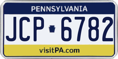 PA license plate JCP6782