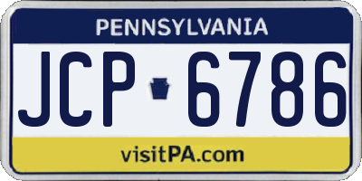 PA license plate JCP6786
