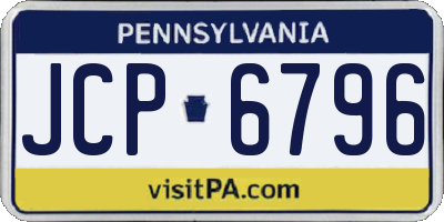 PA license plate JCP6796