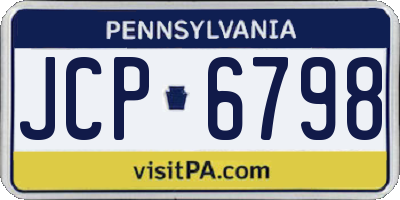 PA license plate JCP6798