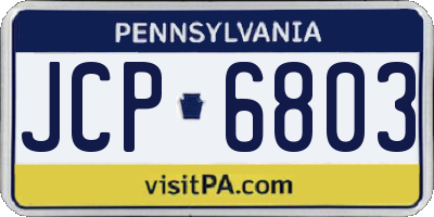PA license plate JCP6803