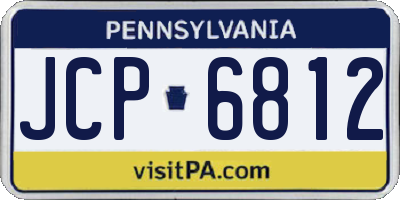 PA license plate JCP6812