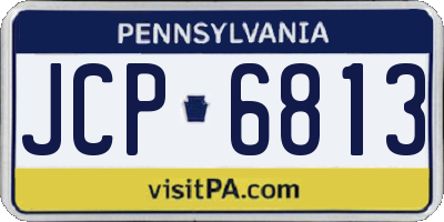 PA license plate JCP6813