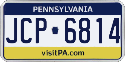 PA license plate JCP6814