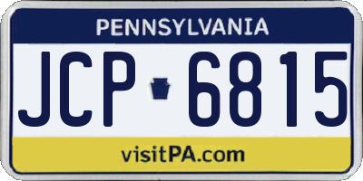 PA license plate JCP6815