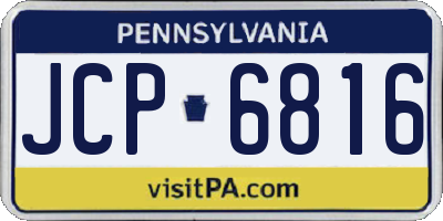 PA license plate JCP6816