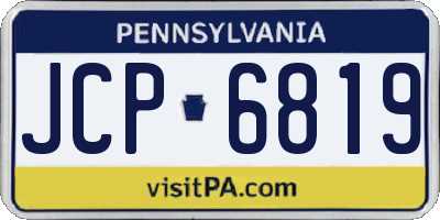 PA license plate JCP6819