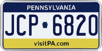 PA license plate JCP6820