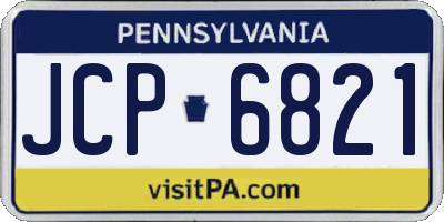 PA license plate JCP6821