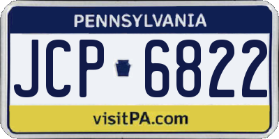 PA license plate JCP6822