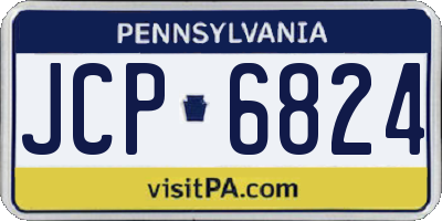 PA license plate JCP6824