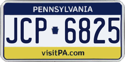 PA license plate JCP6825