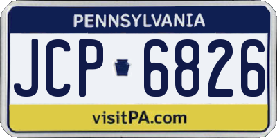 PA license plate JCP6826